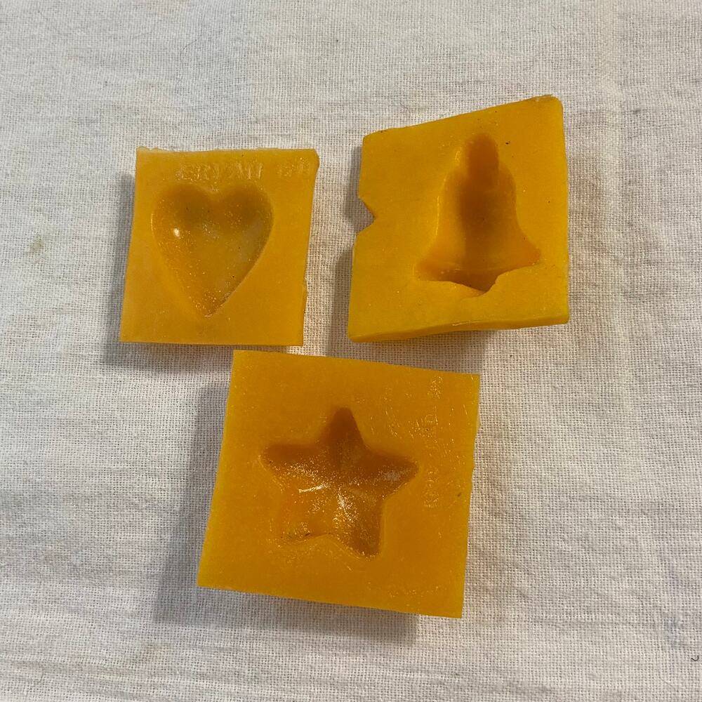 Set 3 Candy Mint Molds Reusable Flexible Non Stick Easy Use Heart Bell Star